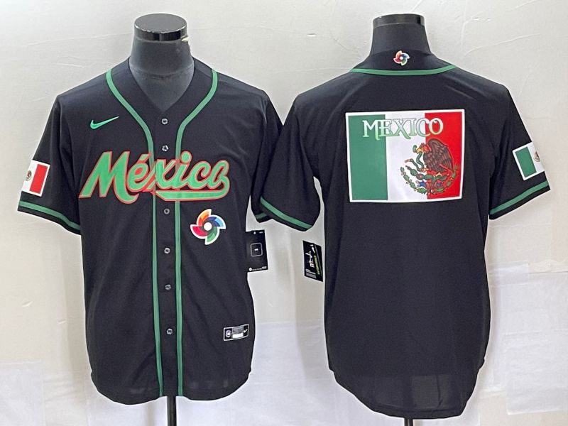 Men 2023 World Cub Mexico Blank Black Nike MLB Jersey5->more jerseys->MLB Jersey
